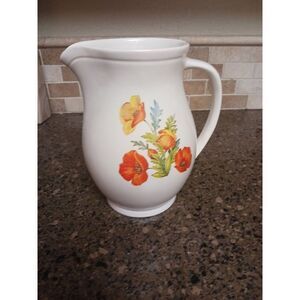Vintage  Hyalyn‎ Pottery Poppy Creamer Pitcher C. 1943-1973 # 905 USA